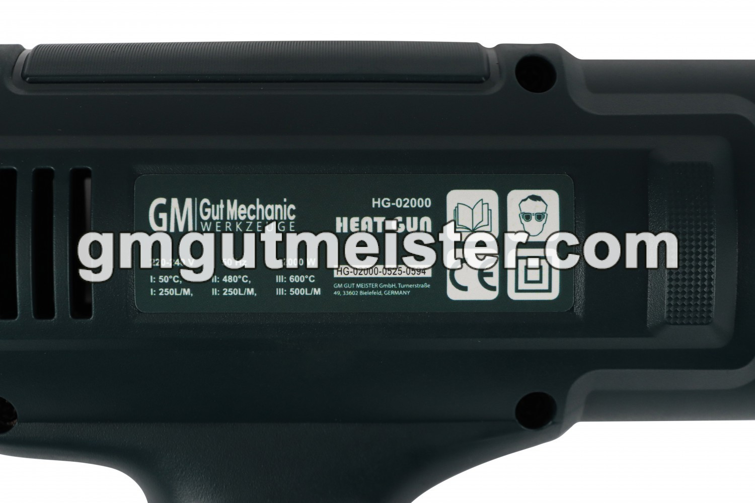 ФЕН ТЕХНІЧНИЙ GUT MECHANIC 2000W 50-600°C 250-500Л/ХВ HG02000 - фото 4